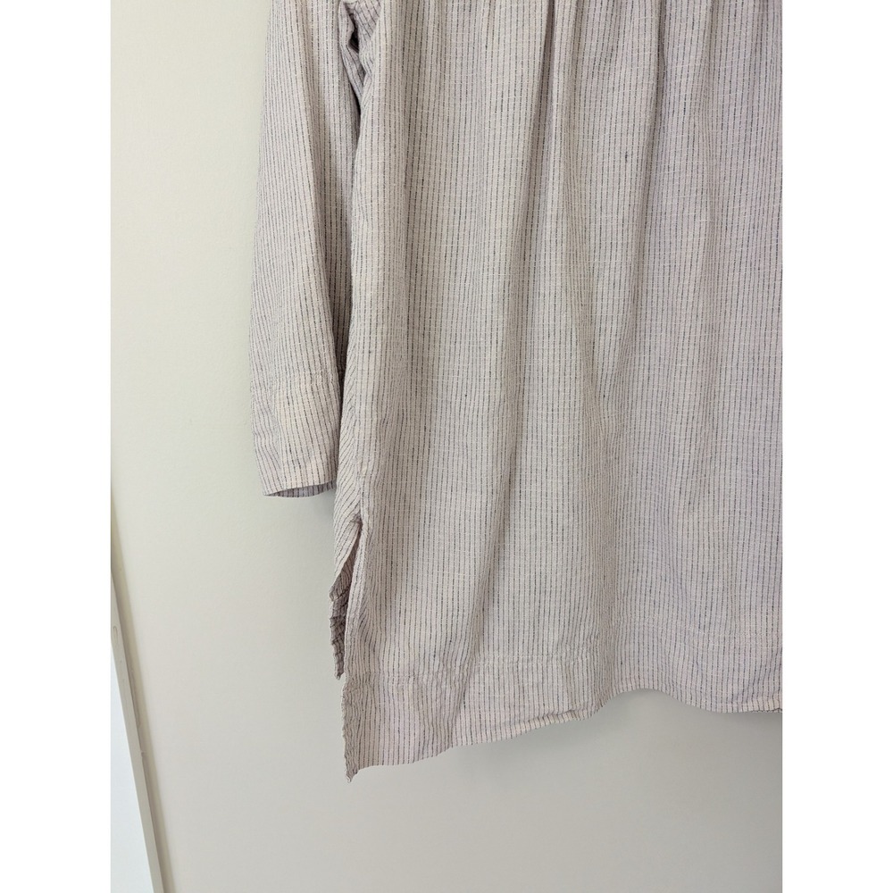 Poetry Hemp Organic Cotton Pinstripe Tunic Top Gray‎ White US 6 UK 10 UL07 - Picture 11 of 12